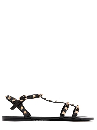 Valentino Garavani Rockstud Rubber Sandals In Black