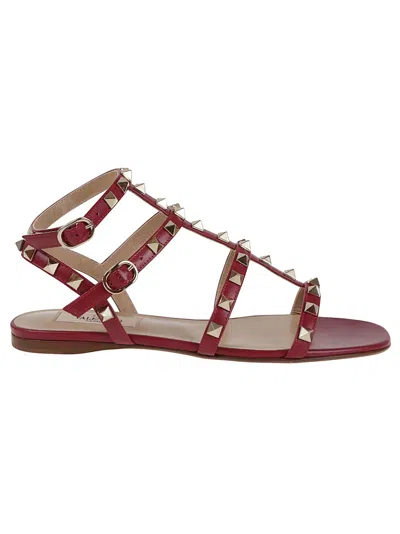 Valentino Garavani Rockstud Sandal In Calfskin In Neutral