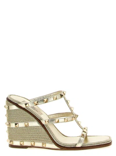 Valentino Garavani Rockstud' Sandals In Neutral