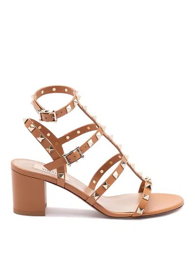 Valentino Garavani Rockstud Sandals In Nude