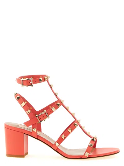 Valentino Garavani 'rockstud' Sandals In Orange