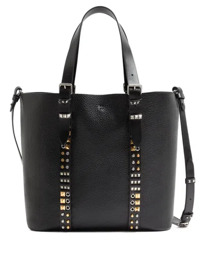 Valentino Garavani Rockstud Grained Tote Bag In Red