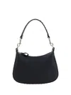 Valentino Rivet Zipper Shoulder Bag In Nero
