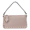 Valentino Rockstud Small Grainy Leather Crossbody In Pink