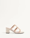 Valentino Garavani Women Rockstud Leather Mules In Ivory/coral