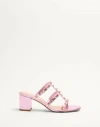 Valentino Garavani Rockstud Slide Sandal In Laminated Nappa Leather 60mm Woman Giacinto 42 In Giacinto