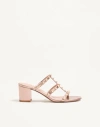 Valentino Garavani Rockstud Slide Sandal In Laminated Nappa Leather 60mm Woman Rose Cannelle 42 In Brown