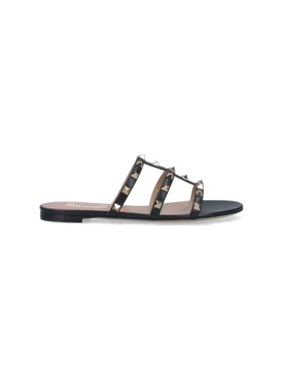 Valentino Garavani "rockstud" Slide Sandals Black
