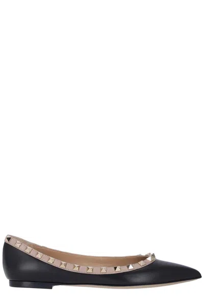 Valentino Garavani Garavani Rockstud Slip-on Ballerine Shoes In Black