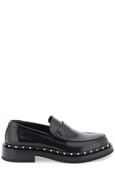 Valentino Garavani Garavani Rockstud Slip-on Loafers In Nero