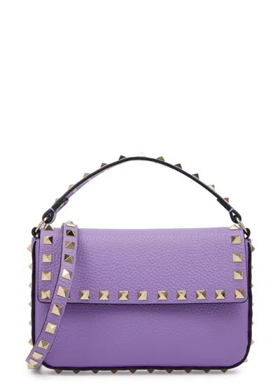 Valentino Garavani Rockstud Small Leather Cross-body Bag In Purple