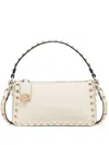 Valentino Garavani Small Rockstud Grainy Calfskin Crossbody Bag Woman Light Ivory Uni