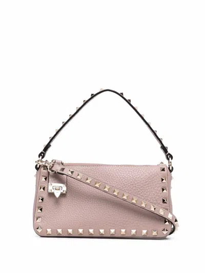 Valentino Garavani Rockstud Small Leather Shoulder Bag In Pink