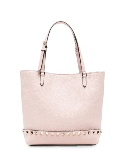 Valentino Garavani Rockstud Small Leather Tote In Pink