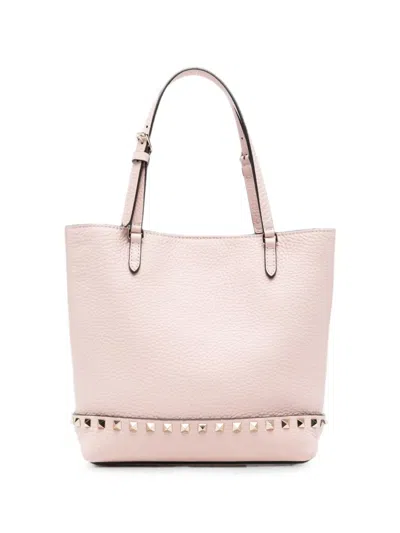 Valentino Garavani Rockstud Small Leather Tote In Pink