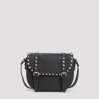 Valentino Garavani Rockstud Small Messenger Shoulder Bag In Black