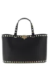 Valentino Borsa A Mano Rockstud In Pelle Nera  Donna