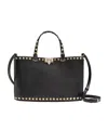 Valentino Garavani Rockstud Small Shopping Bag In Grainy Calfskin