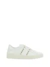 Valentino White Rockstud-embellished Low-top Sneakers In White