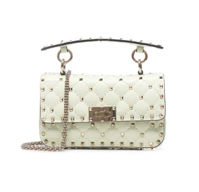 Valentino Garavani Garavani Rockstud Spike Foldover Top Shoulder Bag In Meadow Mist