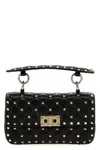 Valentino Mini Spiked Leather Shoulder Handbag In Black