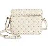 Valentino Garavani Rockstud Spike Leather Crossbody Bag In White