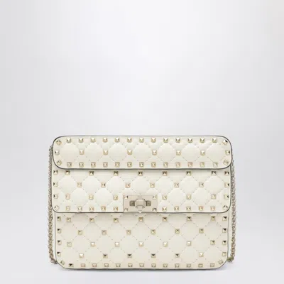 Valentino Garavani Rockstud Spike Medium Bag In Ivory In White