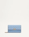 Valentino Garavani Rockstud Spike Nappa Leather Crossbody Clutch Bag Woman Azure Uni