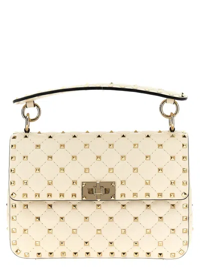 Valentino Garavani Rockstud Spike Shoulder Bag In White