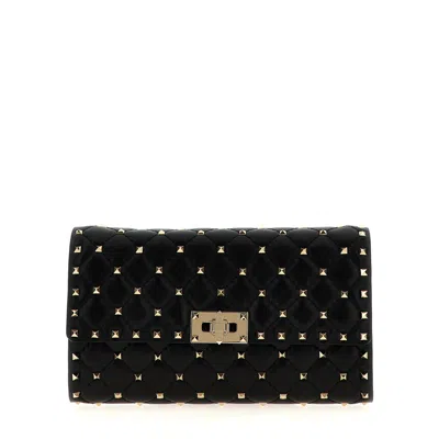Valentino Garavani Rockstud Spike Shoulder Bag In Black