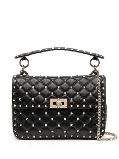 Valentino Garavani Rockstud Spike Shoulder Bag In Black