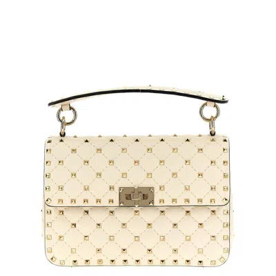 Valentino Garavani Rockstud Spike Shoulder Bag In White