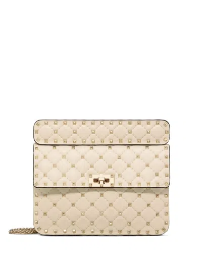 Valentino Garavani Rockstud Spike Shoulder Bag In White