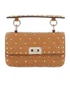 Valentino Garavani Rockstud Spike Small Shoulder Bag In Brown