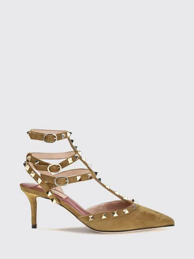 Valentino Garavani Valentino Rockstud Ankle Strap Pumps With 65mm Heel In Brown