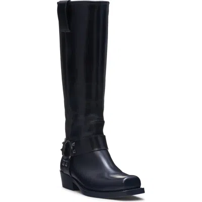 Valentino Garavani Rockstud Tall Biker Boot In Nero