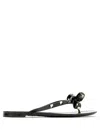 Valentino Garavani Mini Bow Sandals With Platinum-finish Studs In Black