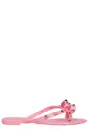 Valentino Pvc Thong Slippers Featuring Bow Detail In Pink