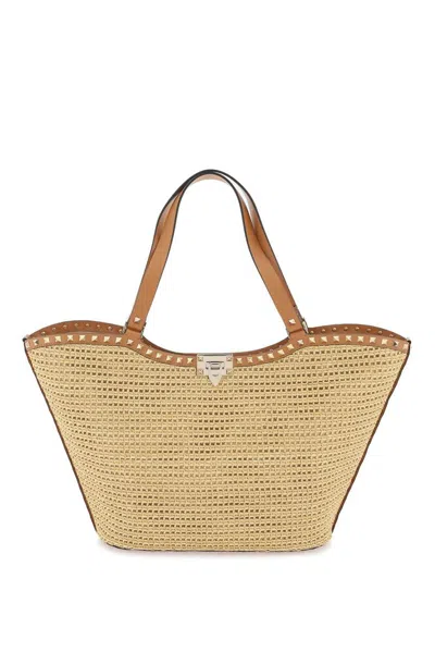 Valentino Garavani Rockstud Tote Bag In Beige