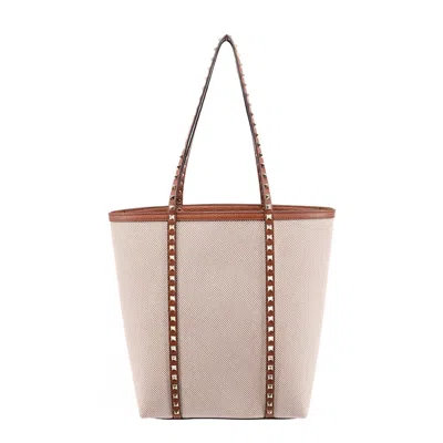 Valentino Garavani Rockstud Tote Bag In Brown