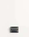 Valentino Garavani Rockstud Trifold Wallet In Grainy Calfskin Woman Black Uni In Black