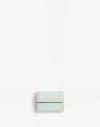 Valentino Garavani Rockstud Trifold Wallet In Grainy Calfskin Woman Sky Grey Uni