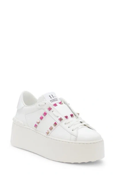Valentino Garavani Rockstud Untitled Platform Sneaker In White
