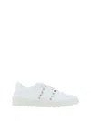 Valentino Sneaker Bianche Rockstud In Pelle  Garavan In Bianco/bianco