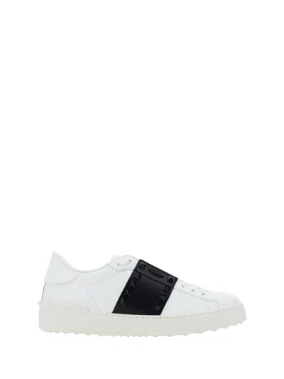Valentino Garavani Valentino Calfskin Sneakers With Contrasting Bands And Rubber Studs In White