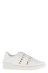 Valentino White Rockstud-embellished Low-top Sneakers In White