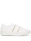 Valentino White Rockstud-embellished Low-top Sneakers In White