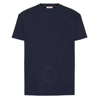 Valentino Garavani Rockstud Untitled T-shirt In Navy In Blue