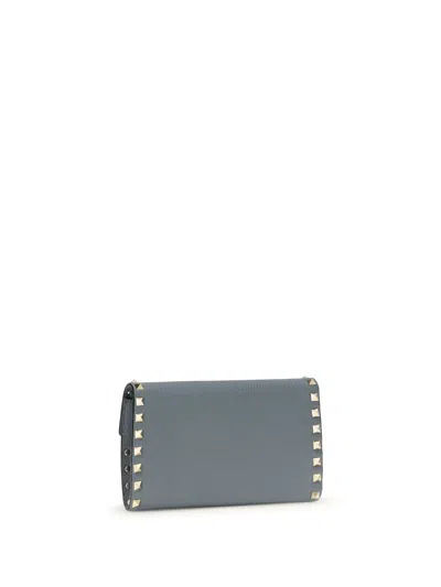 Valentino Garavani Rockstud Wallet In Gray