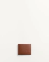 Valentino Garavani Rockstud Wallet In Grainy Calfskin In Saddle Brown